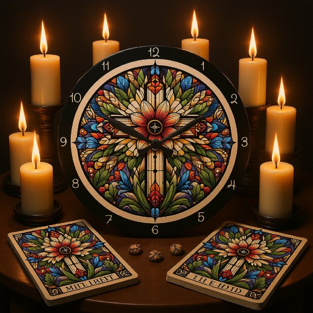 Relógio Grande Abstract Bloom Cross (Criador carregado)