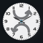 Relógio Grande Abstract Curved Arrows Exchange Symbolic Flow<br><div class="desc">Keep track of time with a touch of modern sophistication with this abstract curved arrows wall clock. The minimalist icon design with its vibrant blue accent serves as a functional piece of art for your office, studio, or home. Representing a streamlined process and the continuous flow of time, this professional...</div>