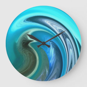 Relógio Grande Abstract Seahorse Wall Clock