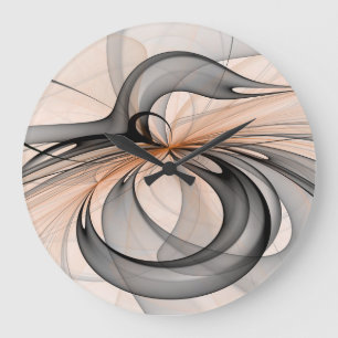 Relógio Grande Abstrato Anthracite Cinza Siena Moderna Arte Fract