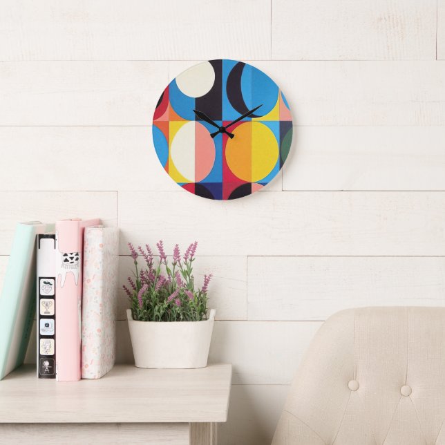 Relógio Grande Abstrato Bauhaus Arte Geométrica (Sala de leitura)