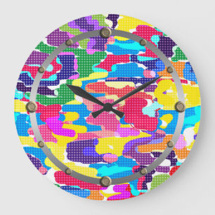 Relógio Grande Abstrato brilhante multicolorido