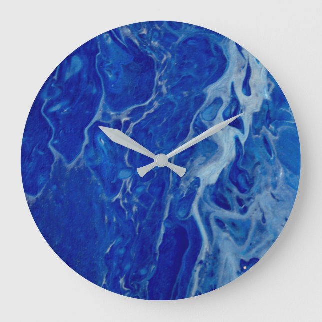 Relógio Grande Abstrato clock com fluido despeje design de arte a (Frente)