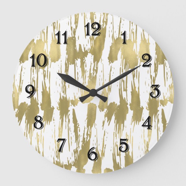 Relógio Grande Abstrato Dourado (Frente)