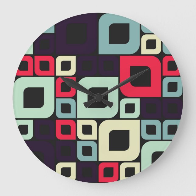 Relógio Grande Abstrato Geométrico, Ilustração de Arte Computacio (Frente)