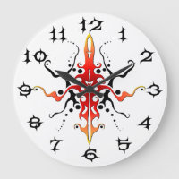 Abstrato Mask Tribal Tattoo Design - vermelho