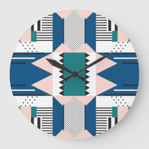 Relógio Grande Abstrato moderno: Estilo geométrico sem costura
