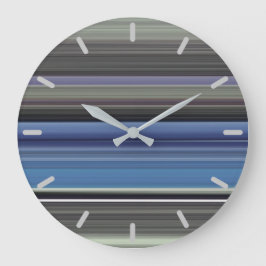 Relógio Grande Abstrato nº 1: Azul e cinza