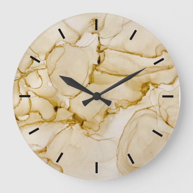 Relógio Grande Abstrato Natural Pastel Earth Tone Large Clock (Frente)