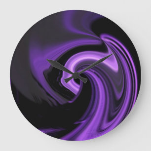 Relógio Grande Abstrato Purple Heart Wall Clock