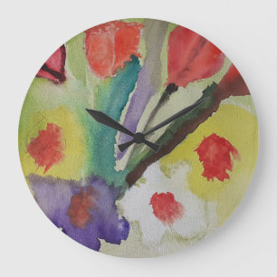 Relógio Grande Abstrato Tulipa Wall Clock