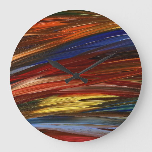 Relógio Grande Abstrato Vivid Colorida (Frente)