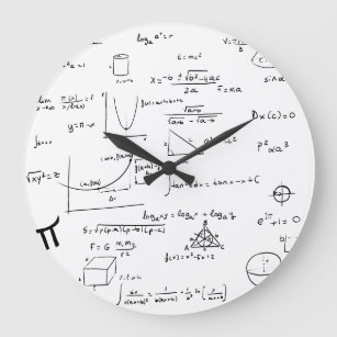 Relógio Grande Acadêmico de Equações Matemáticas Manuscritas de B