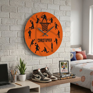 Relógio Grande Ação Personalizada de Basquete