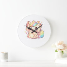 Adesivo de Gatinho Kawaii Arco-Íris Fofinho e Felp
