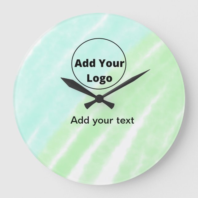 Relógio Grande adicione seu texto simples mínimo personalizado ad (Frente)
