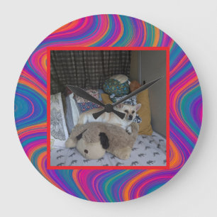 Relógio Grande Adicione sua própria foto retrorreflectora colorid