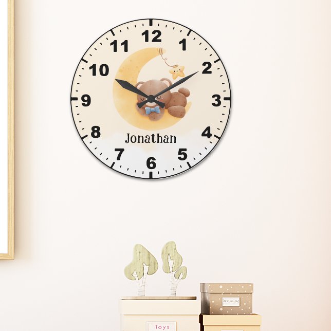 Relógio Grande Adorable Teddy Bear Room Boy (Criador carregado)