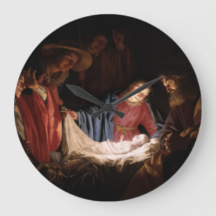 Relógio Grande Adoração dos Pastores por Honthorst
