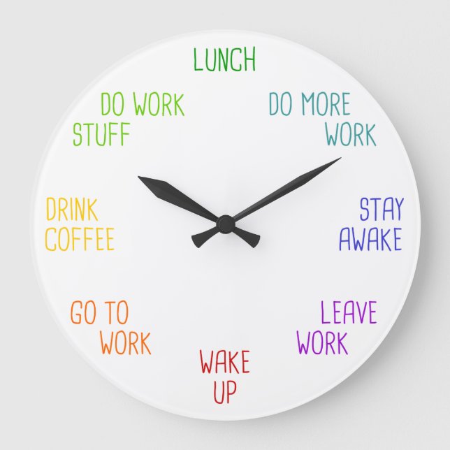 Relógio Grande Adulting Wall Clock for Teens, Office, Co-Workers (Frente)