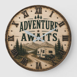 Relógio Grande Adventure Awaits Rustic Camper Camping Mountain