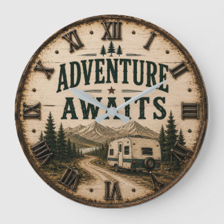 Relógio Grande Adventure Awaits Rustic Camper Camping Mountain