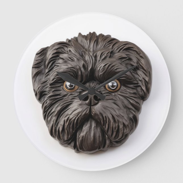 Relógio Grande Affenpinscher Inspirado em 3D (Frente)