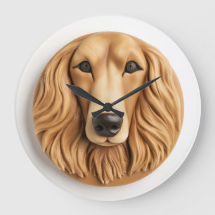 Relógio Grande Afghan Hound Inspirado em 3D
