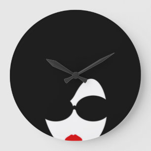 Relógio Grande Afro Wall Clock
