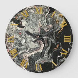 Relógio Grande Agate Fluid Marble