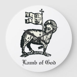 Relógio Grande Agnus Dei O Cordeiro Pascal de Deus Arte Fina