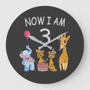 Relógio Grande Agora tenho 3 anos de aniversário de 3 anos no Zoo