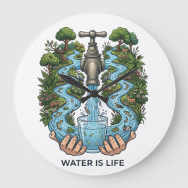 Relógio Grande Água É Vida | Arte de Conservação do Ecossistema N