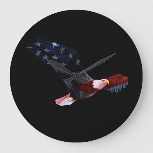 Relógio Grande Águia americana da bandeira americana