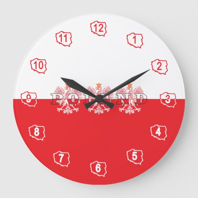 Relógio Grande Águia Vermelha Polônia (Frente)
