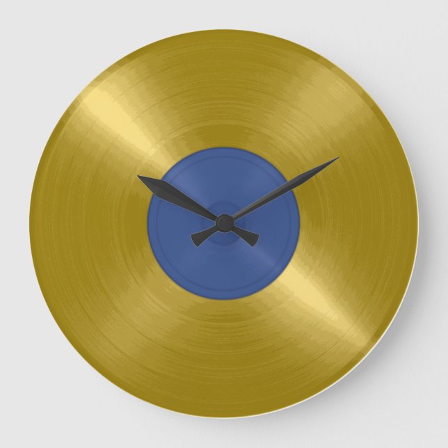 Relógio Grande Álbum Dourado do Vinyl Record (Frente)