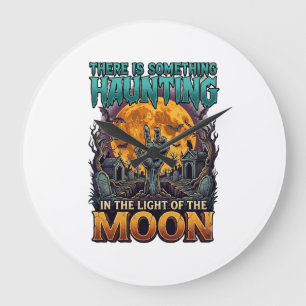 Relógio Grande Algo Assombra Lua Halloween Zumbi Mão Túmulo