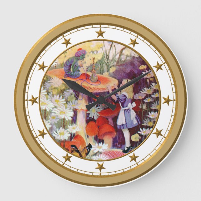 Relógio Grande Alice Busca Aconselhamento Da Lagarta (Frente)