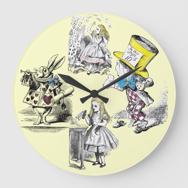 Relógio Grande Alice no Wonderland Vintage Wall Clock (Frente)