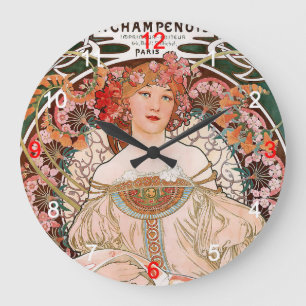 Relógio Grande "Alphonse Mucha"の 壁 け 時 計,02