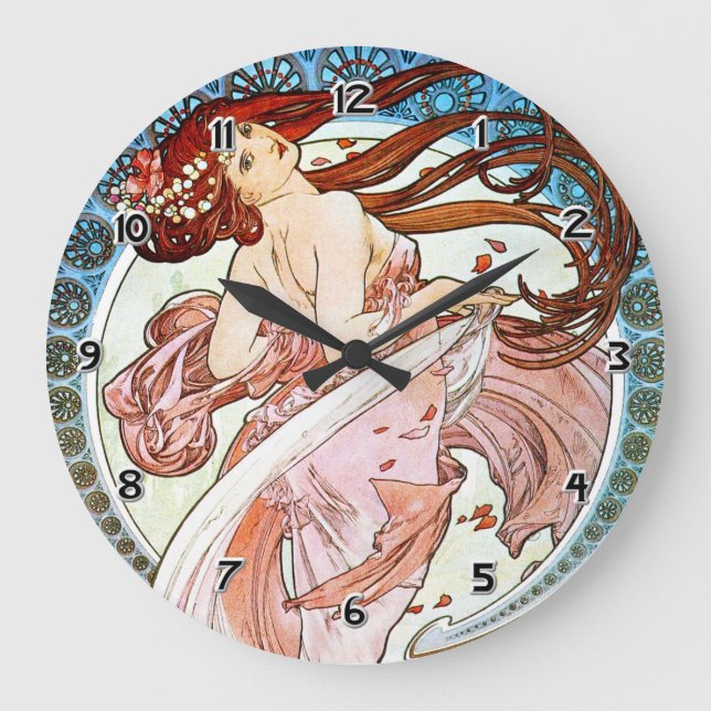 Relógio Grande Alphonse Mucha Dance (Frente)