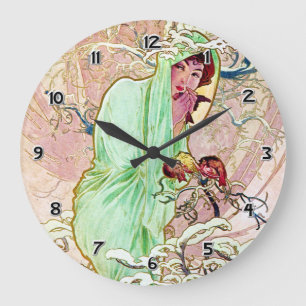 Relógio Grande Alphonse Mucha Inverno II
