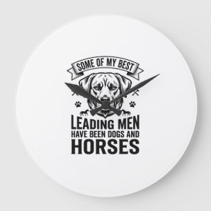 Relógio Grande Amante de Cão Cavalo Vintage Design de Homens Líde