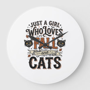 Relógio Grande Amante de Gato de Outono Camisa Vintage de Hallowe