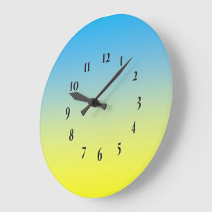 Relógio Grande Amarelo E Azul Dois Tons