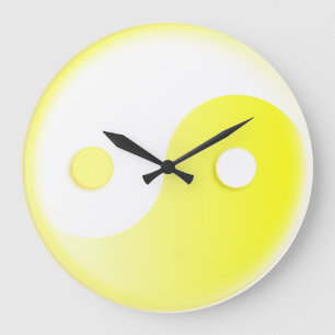 Relógio Grande Amarelo Sunny Yin & Yang