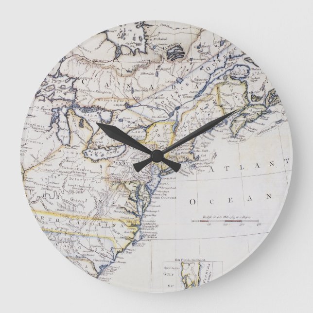 Relógio Grande AMÉRICA COLONIAL: MAPA, c1770 (Frente)