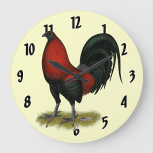 Relógio Grande American Game BB Black Red Rooster