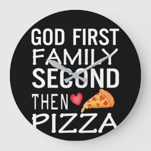 Relógio Grande Amor da pizza da família segunda do deus primeiro
