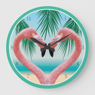Relógio Grande Amor de Flamingo (Valentim Tropical)